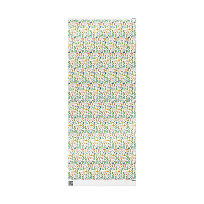 Birthday Dinosaur (White) Custom Name Wrapping Paper (Leonardo)