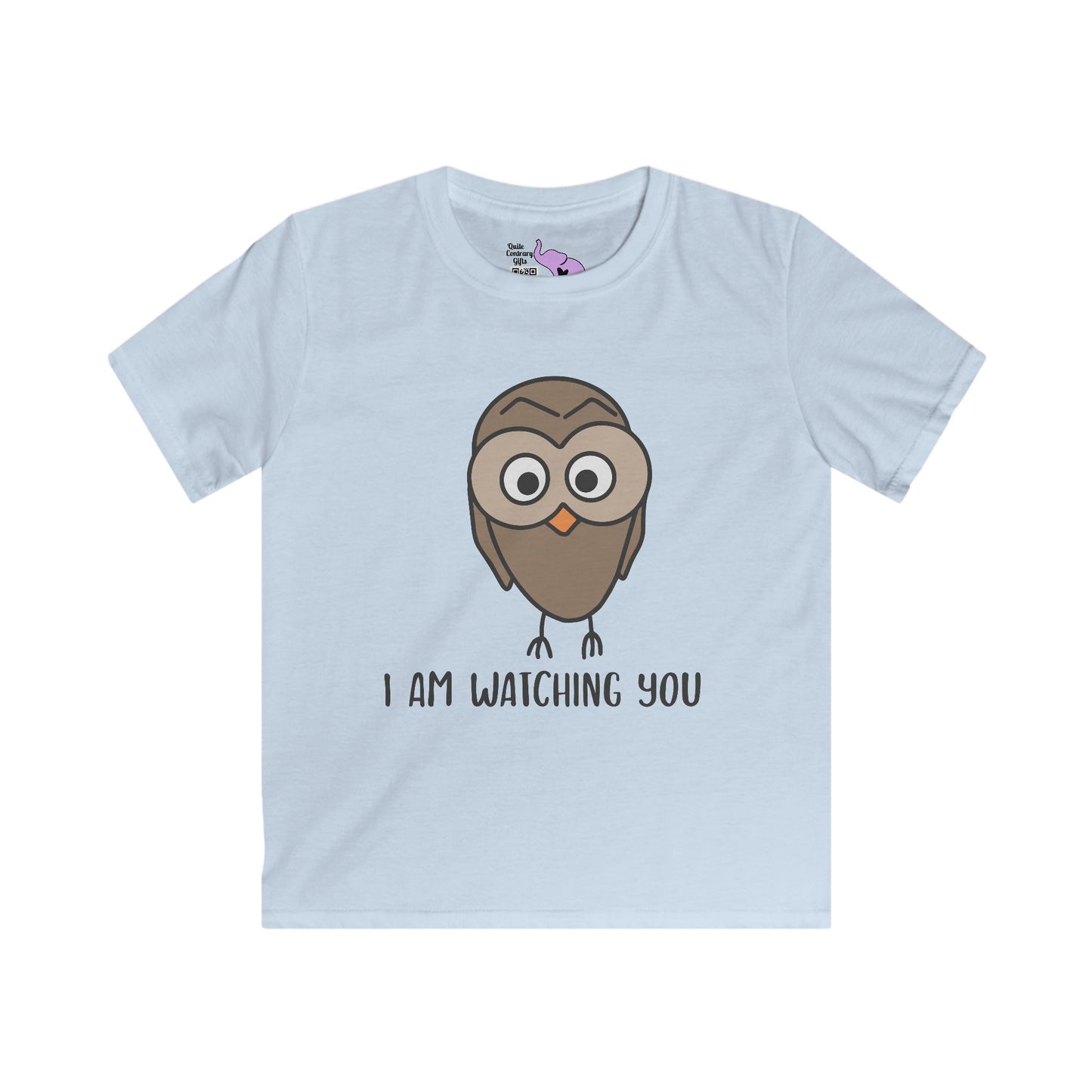 I Am Watching You (Owl) Kids Softstyle Tee