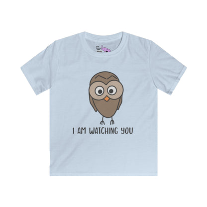 I Am Watching You (Owl) Kids Softstyle Tee
