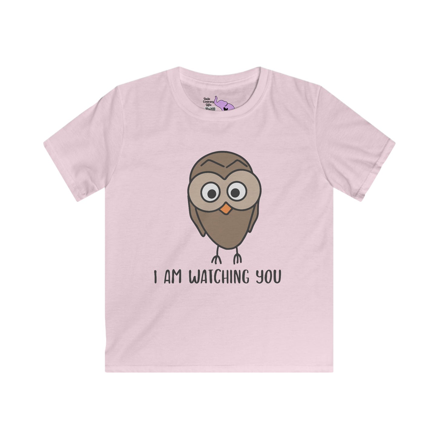 I Am Watching You (Owl) Kids Softstyle Tee