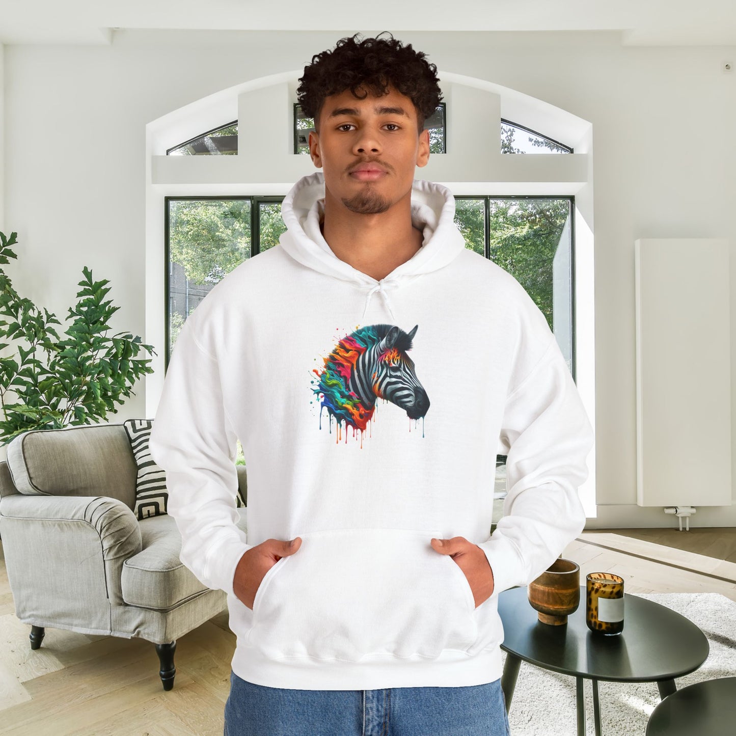 Colorful Zebra Heavy Blend™ Hooded Sweatshirt