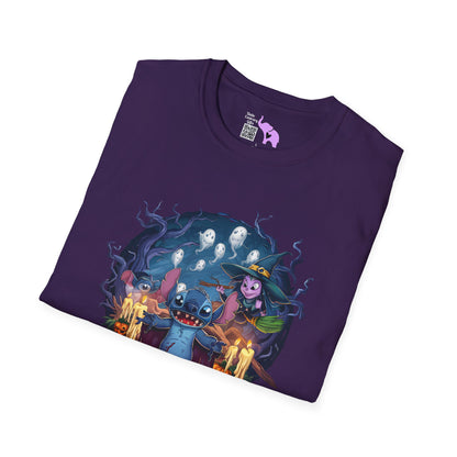 Halloween Stitch w/Ghosts and Witch Adult T-shirt