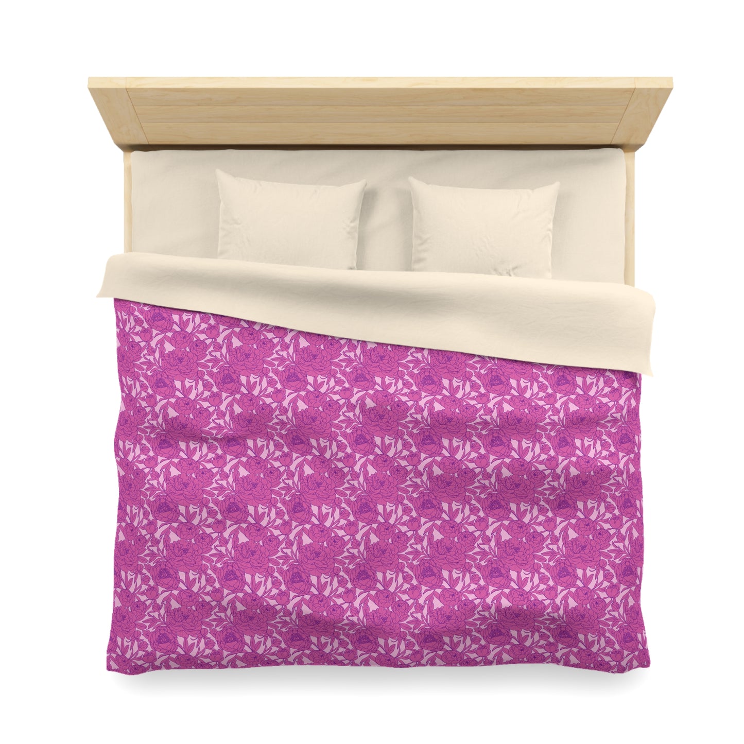 Blush Peony Garden Microfiber Duvet Cover