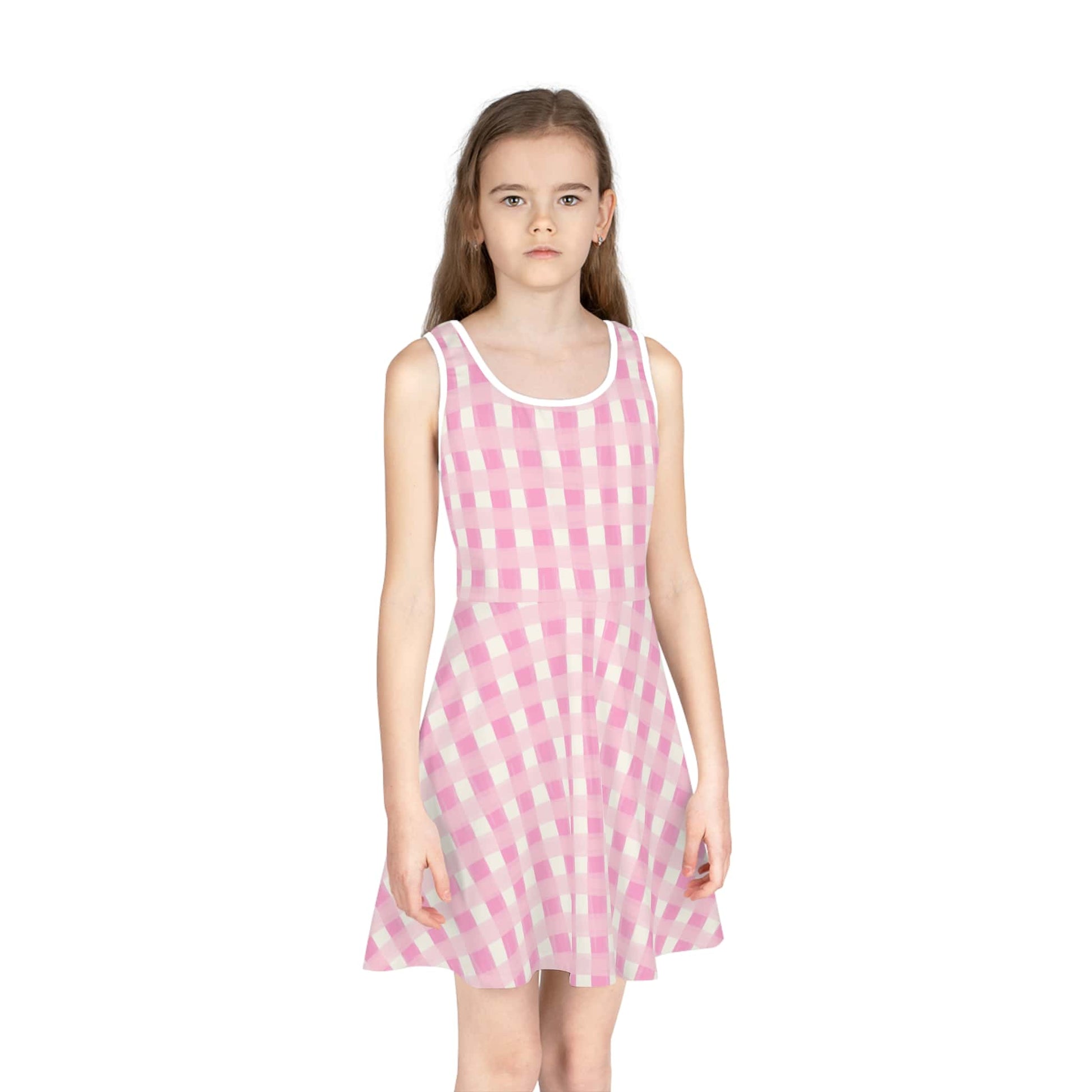 Dreamy Rose Gingham Girls' Sleeveless Sundress