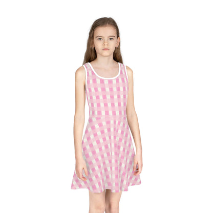 Dreamy Rose Gingham Girls' Sleeveless Sundress