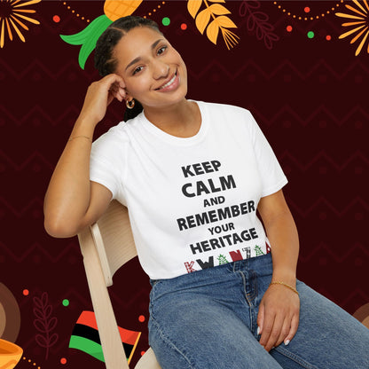 Keep Calm and Remember Your Heritage Kwanzaa Adult T-shirt