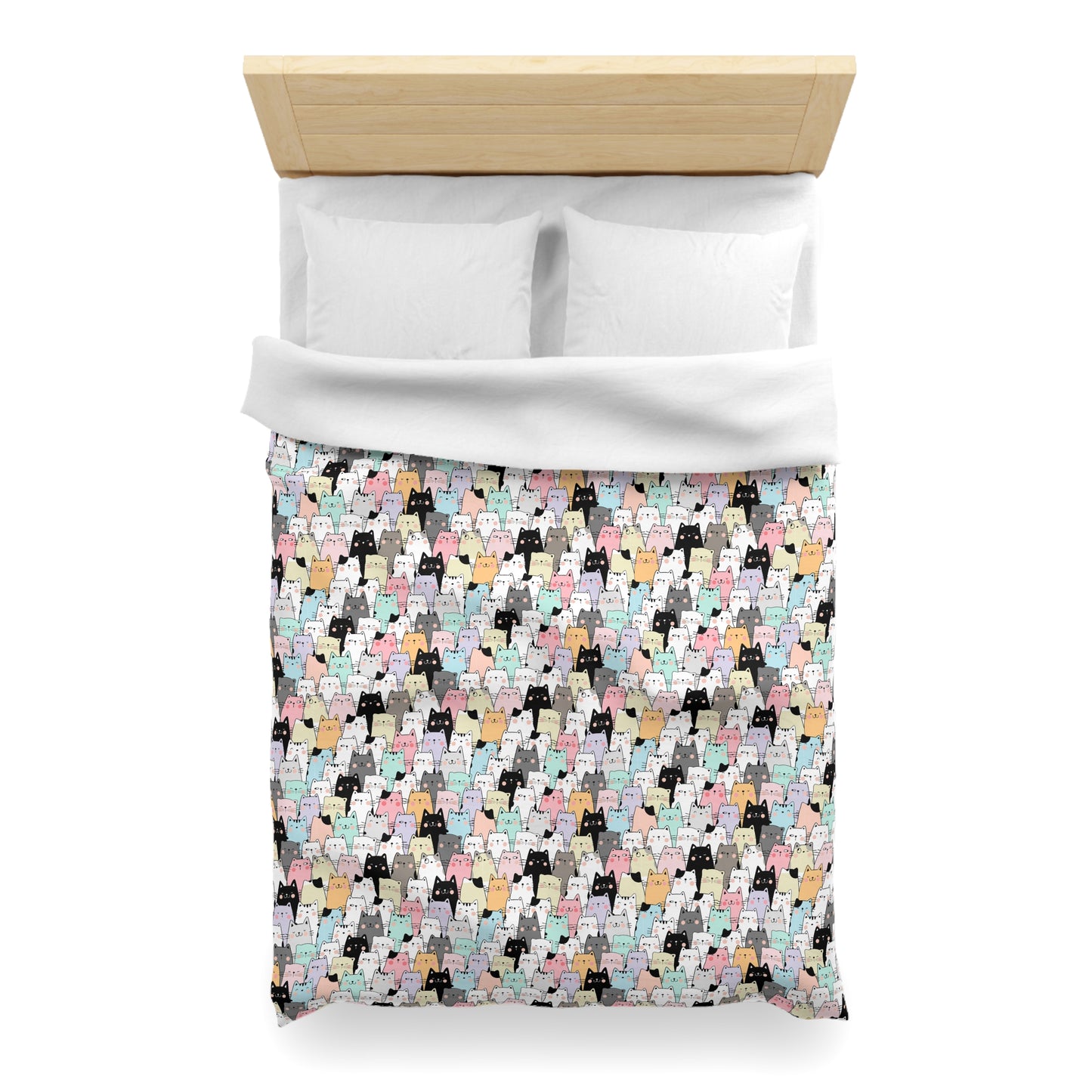 Cartoon Cats Microfiber Duvet Cover