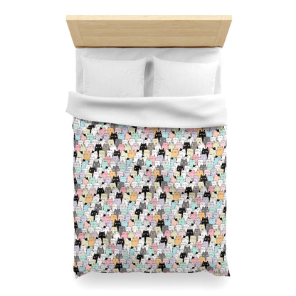Cartoon Cats Microfiber Duvet Cover