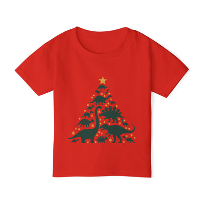 Dinosaur Christmas Tree Heavy Cotton™ Toddler T-shirt