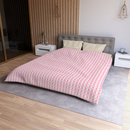 Dreamy Rose Gingham Microfiber Duvet Cover
