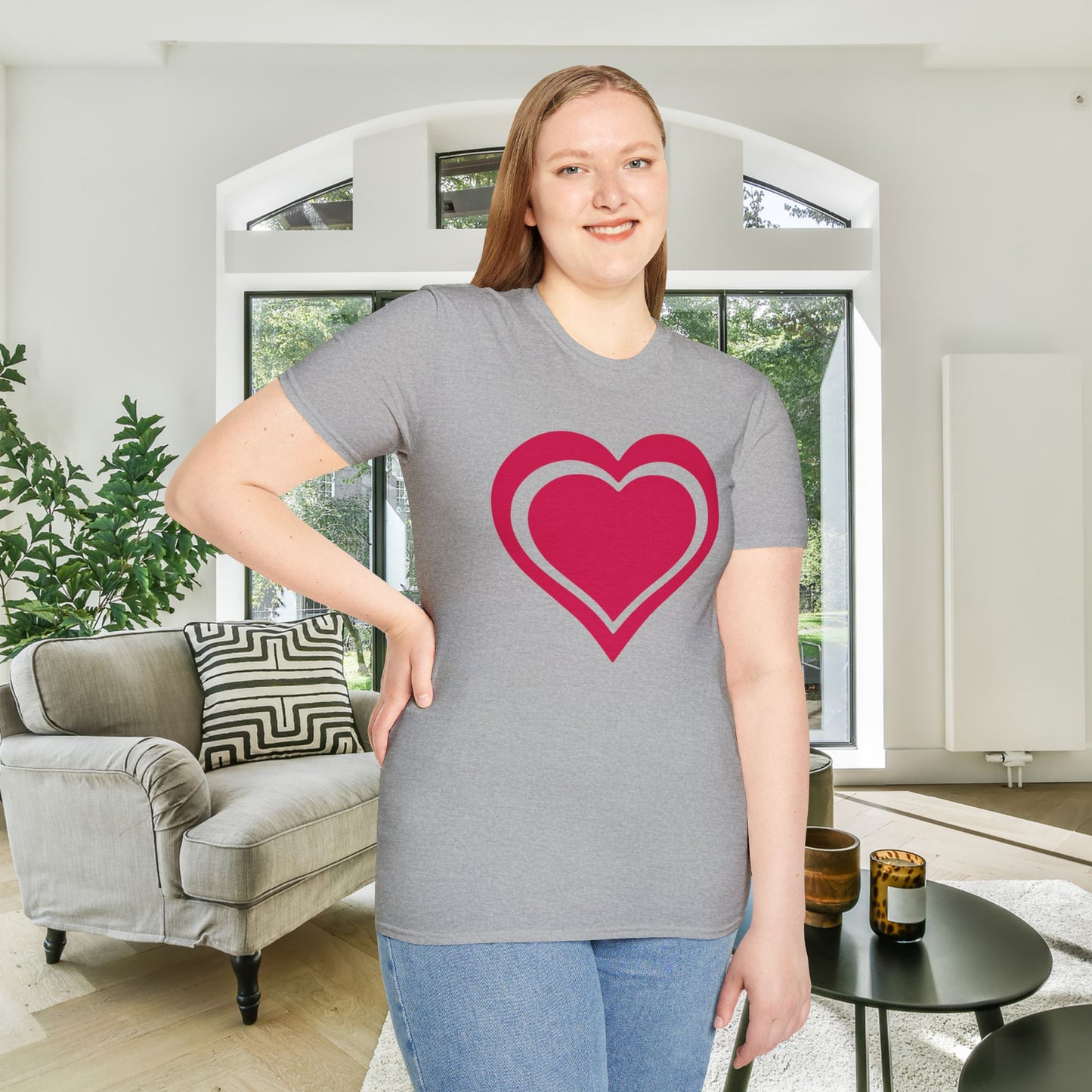 Heart Outline Adult Unisex Tshirt