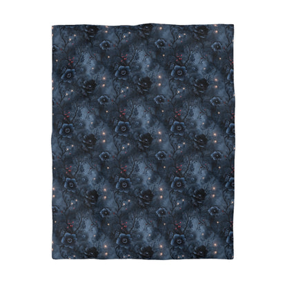 Black Roses & Vines Microfiber Duvet Cover