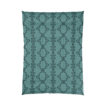 Teal Lace Pattern Comforter