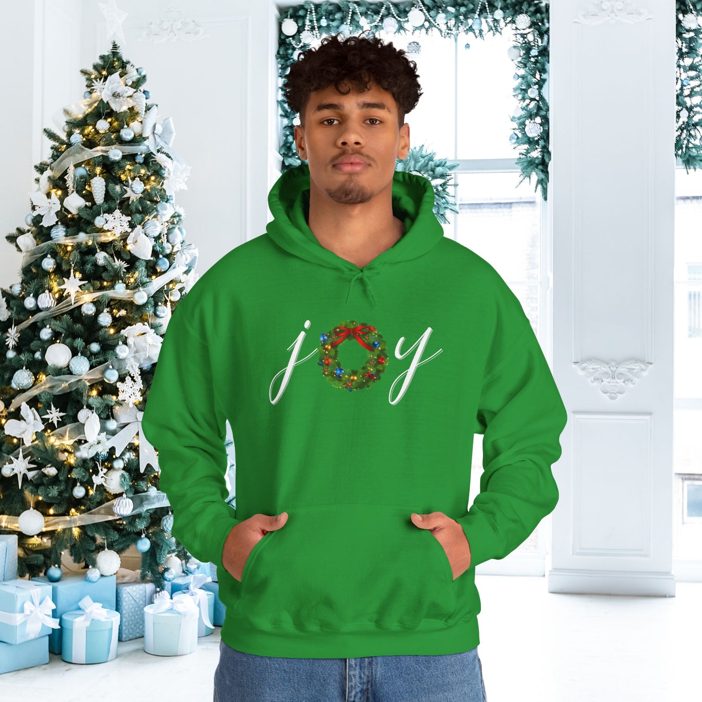 Joy w/Wreath Adult Heavy Blend™ Hooded Sweatshirt
