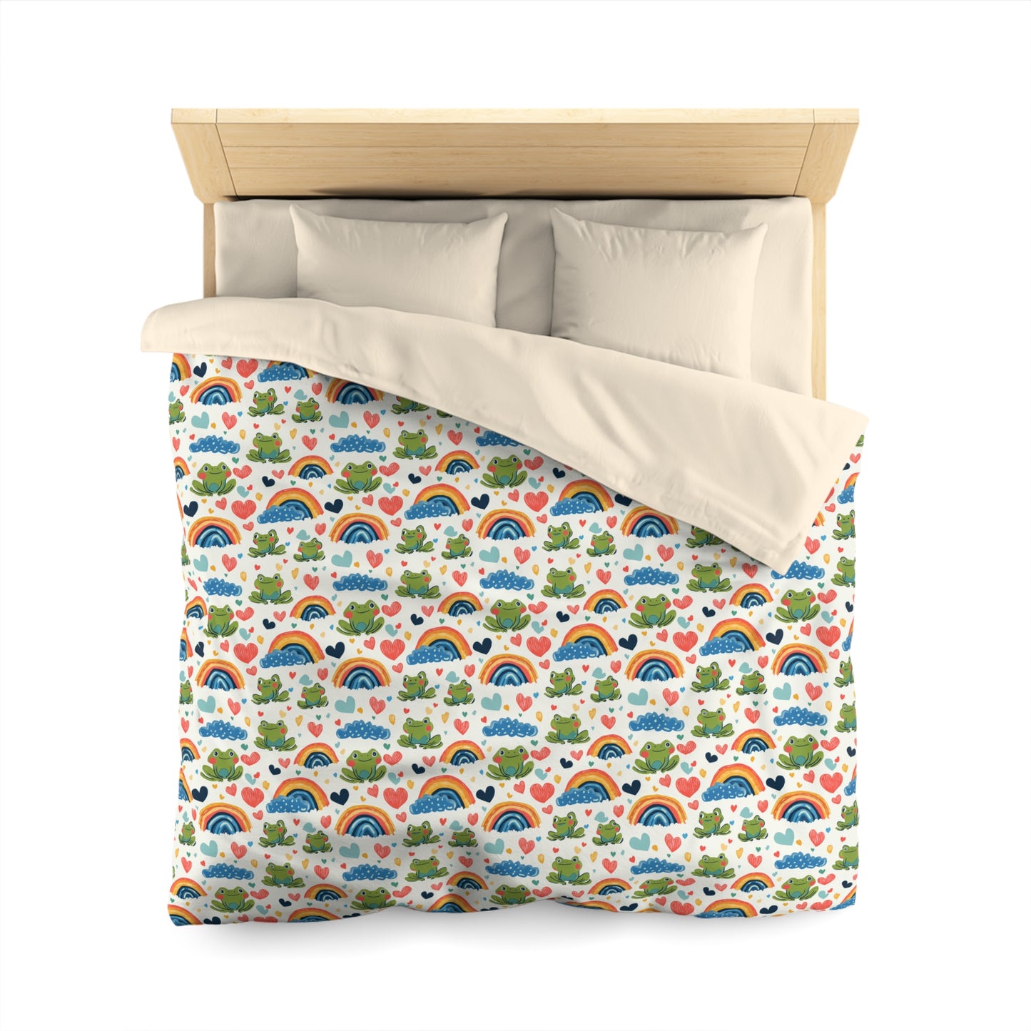 Ribbit Rainbows Microfiber Duvet Cover