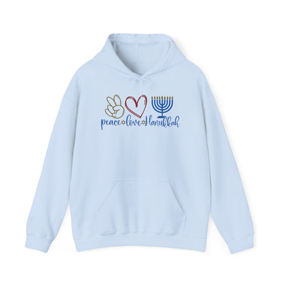 Peace Love Hanukkah Adult Heavy Blend™ Hooded Sweatshirt