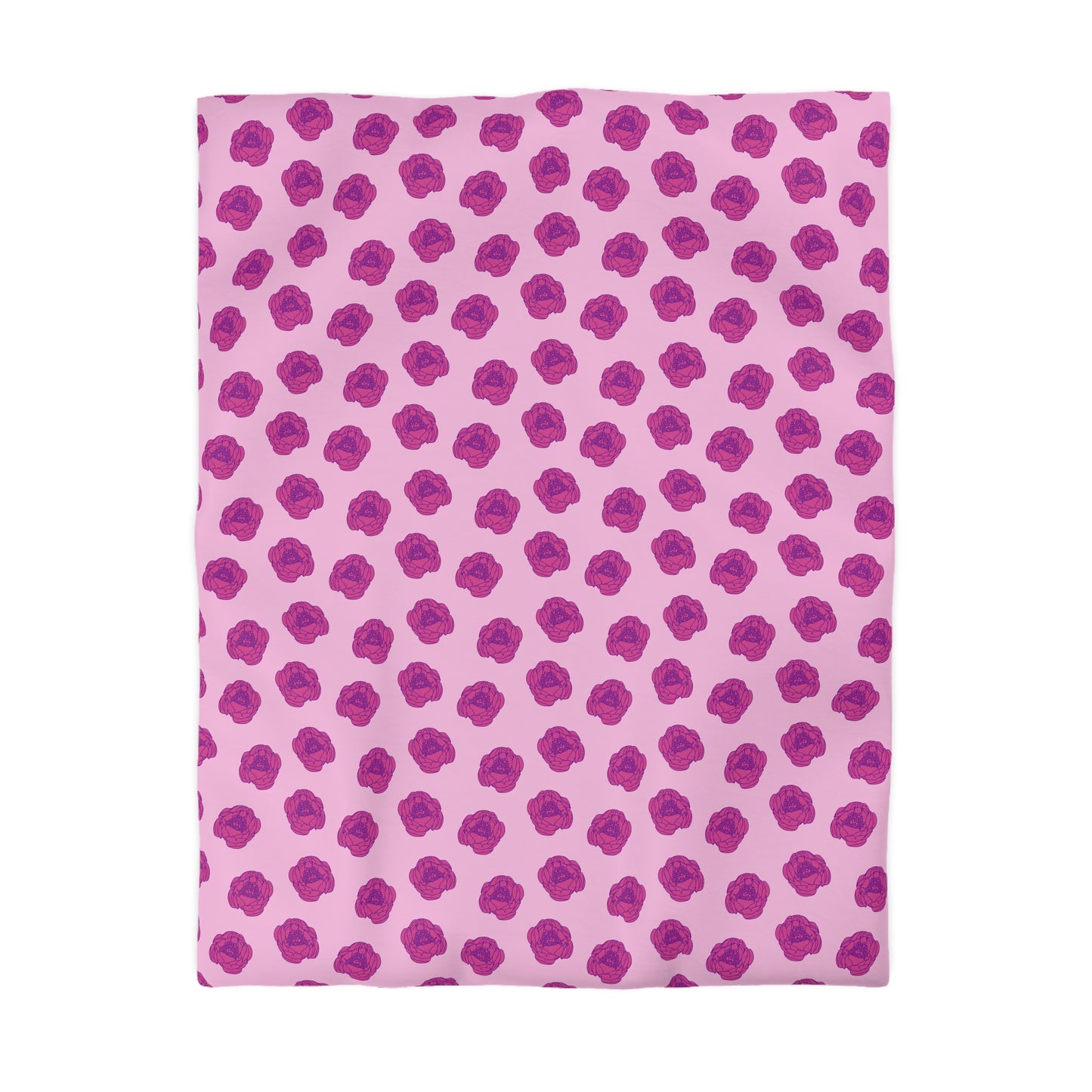 Rosy Dream Peonies Microfiber Duvet Cover