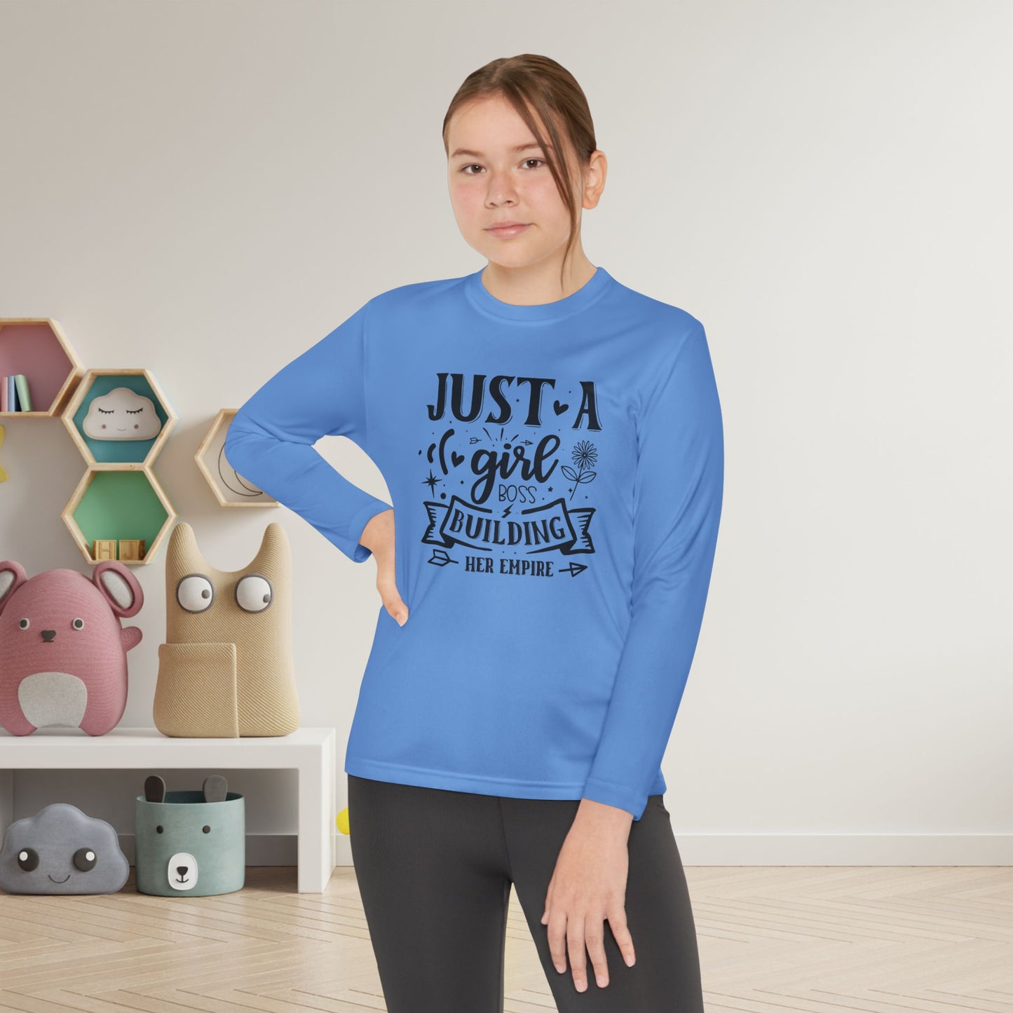 Just A Girl Boss Building Her Empire Youth Long Sleeve Tee