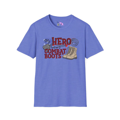 My Hero Wears Combat Boots Adult T-Shirt