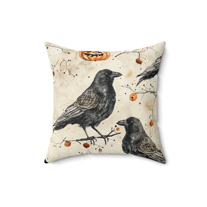 Crow & Gourd Throw Pillow