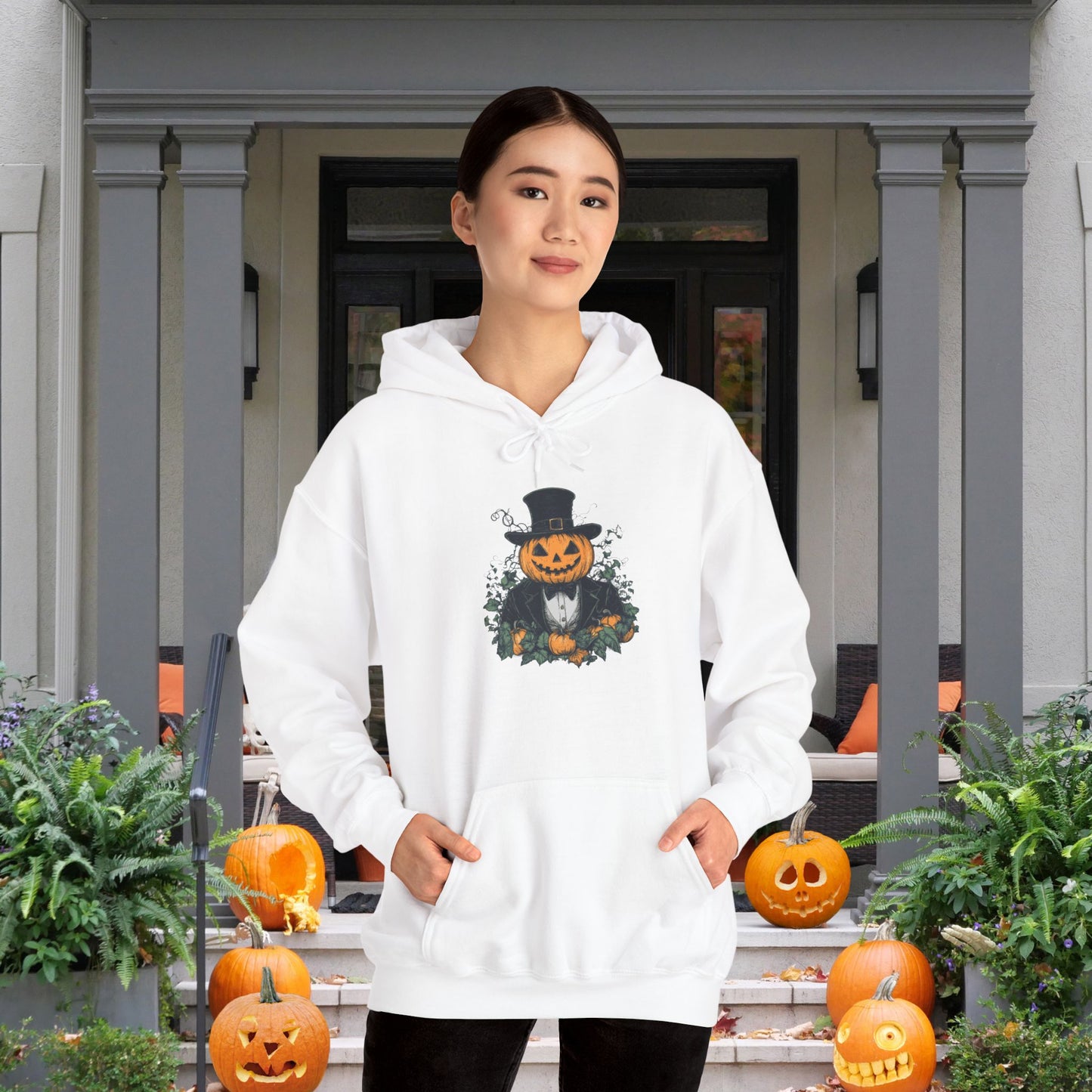 Halloween Pumpkin Man Heavy Blend™ Hooded Sweatshirt