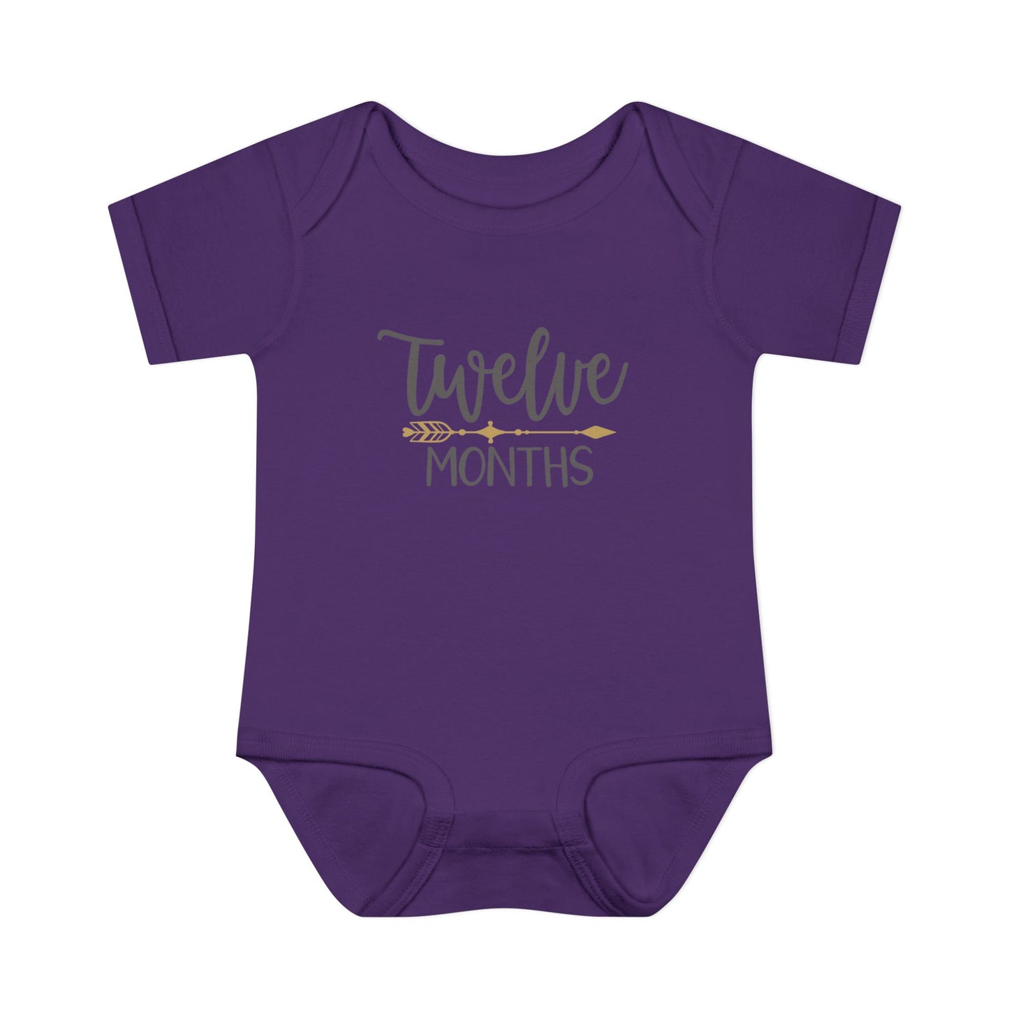 Golden Arrow Milestone Baby Bodysuit-Twelve Months