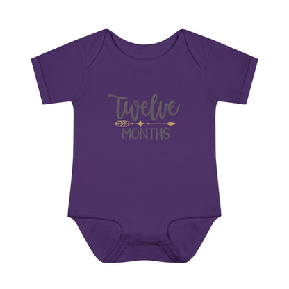 Golden Arrow Milestone Baby Bodysuit-Twelve Months