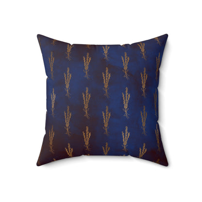 Midnight Sage Bloom Throw Pillow