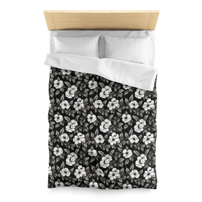 Black & White Daisies Microfiber Duvet Cover