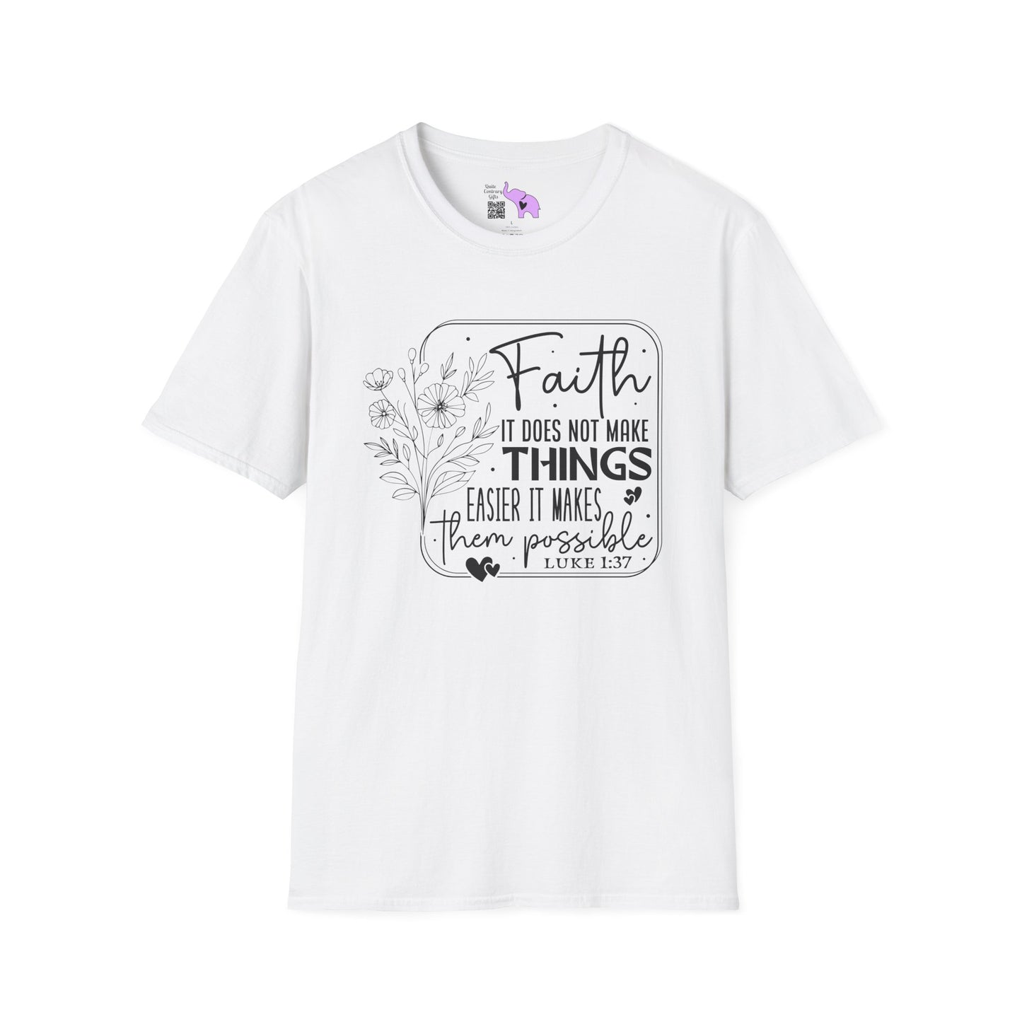 Faith It Does Not Make Things Easier It Makes Them Possible Adult T-shirt