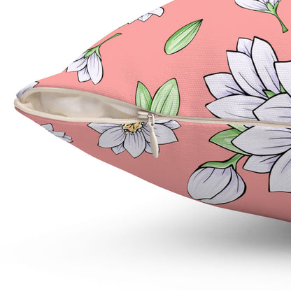 Jasmine Blush Garden Throw Pillow