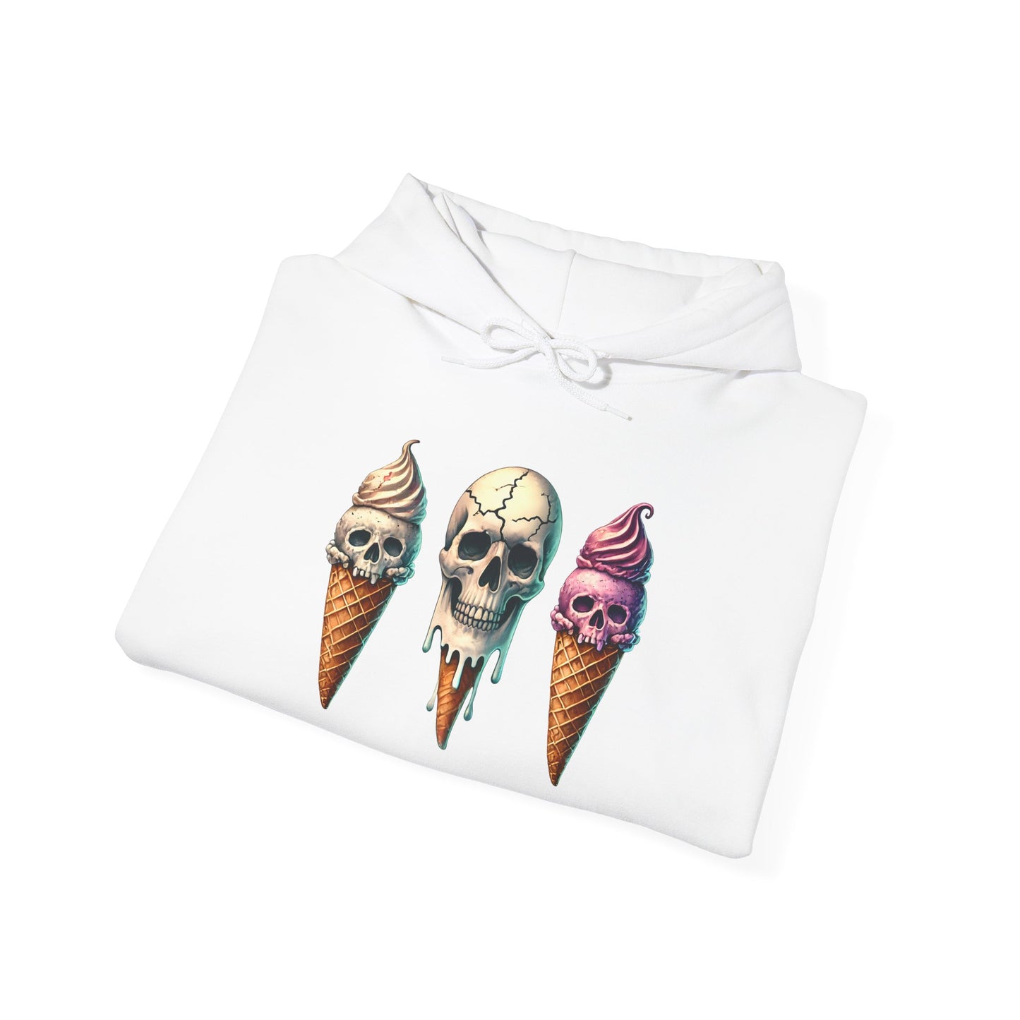 Ice Cream Cone Skull Heavy Blend™ Hooded Sweatshirt