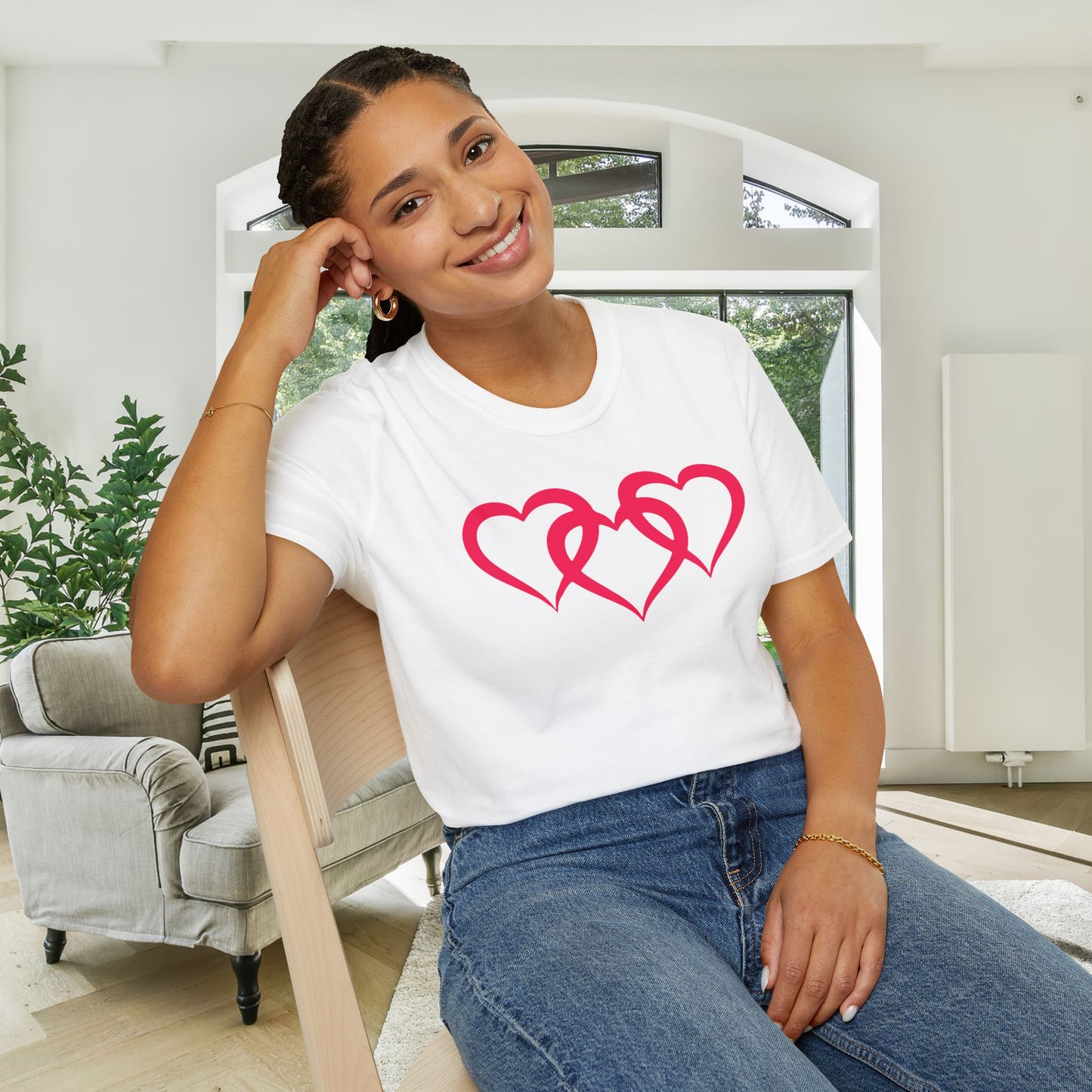 Triple Heart Adult Unisex Tshirt