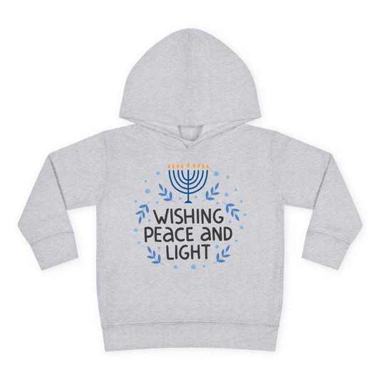Hanukkah Wishing Peace & Light Toddler Pullover Fleece Hoodie