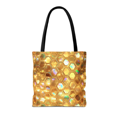 Golden Prism Grid Canvas Tote Bag