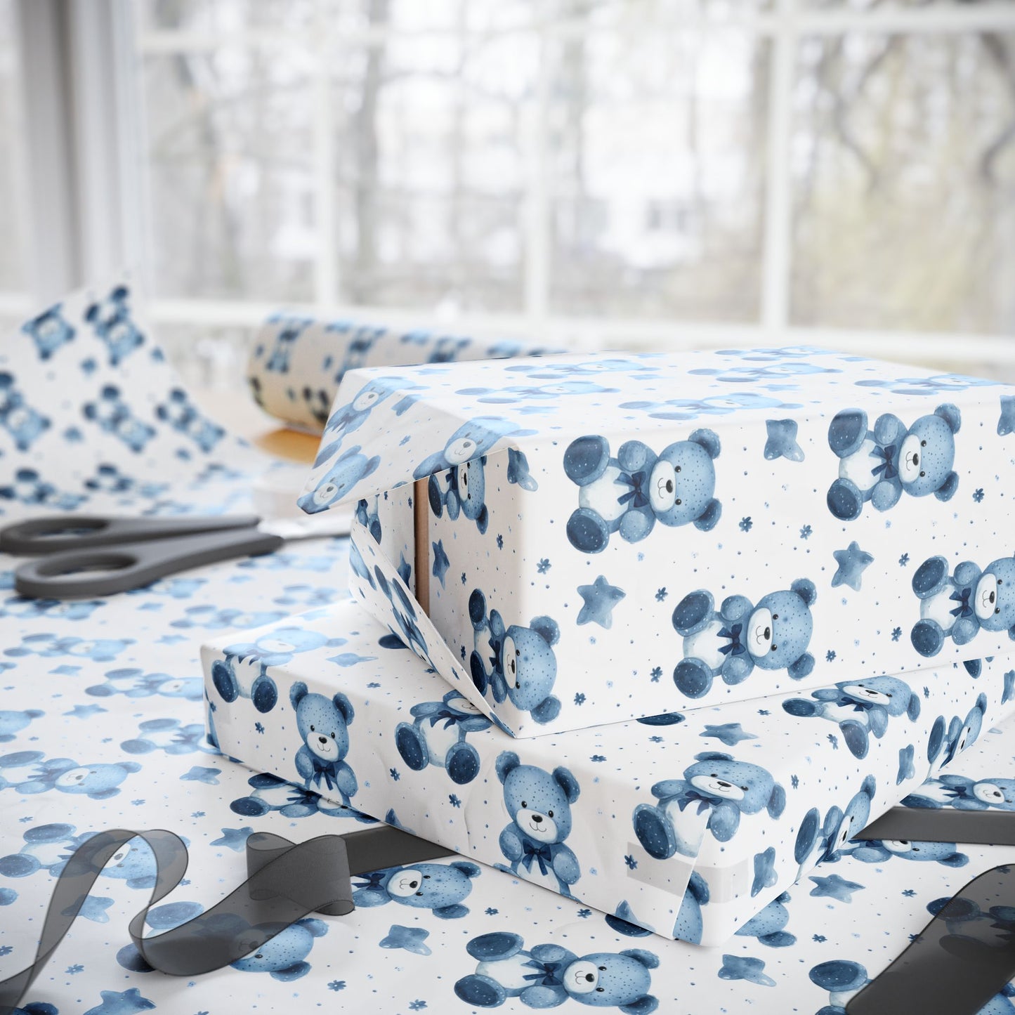 Blue Bear Hugs Gift Wrap for All Occasions