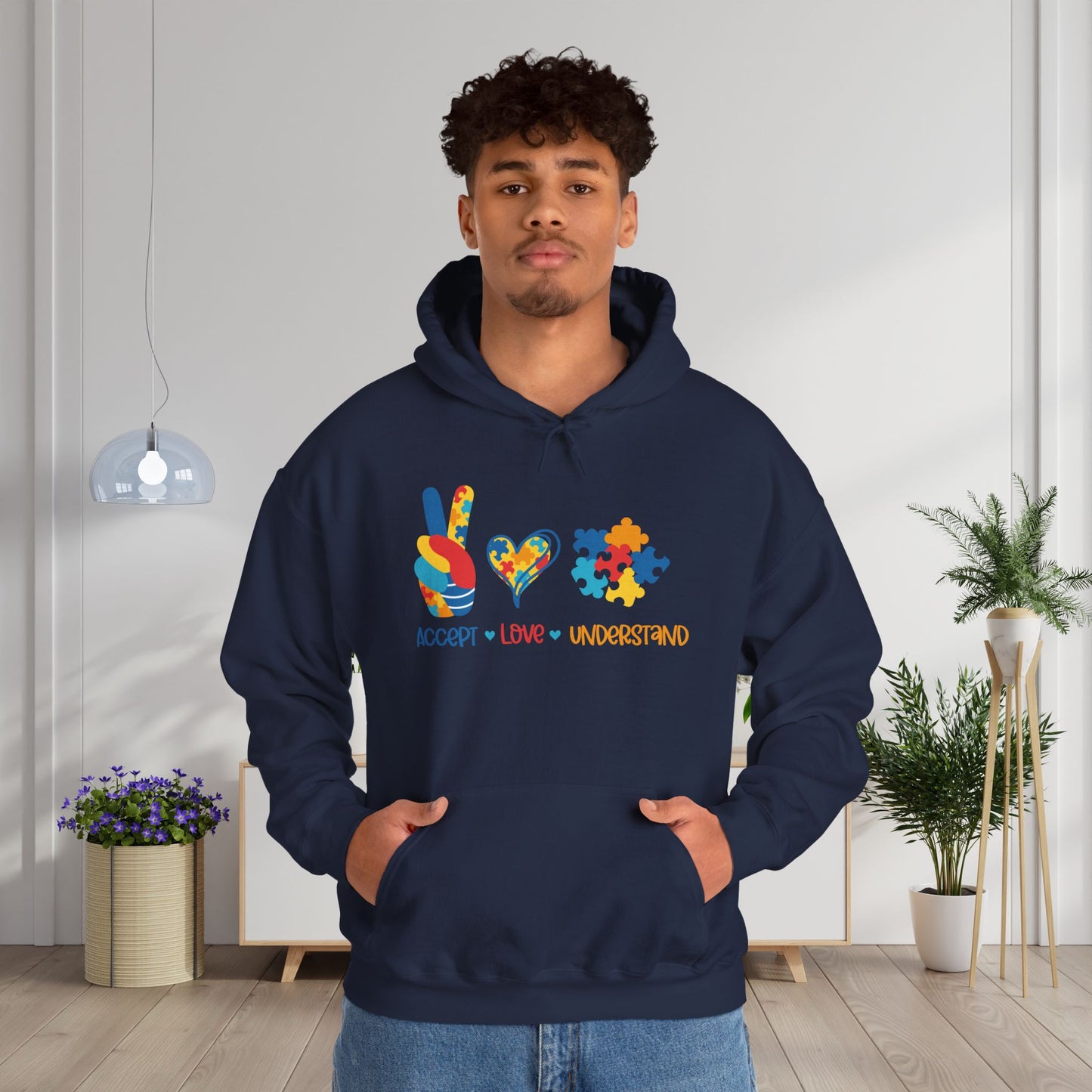 Accept Love Understand (Autism) Heavy Blend™ Hooded Sweatshirt