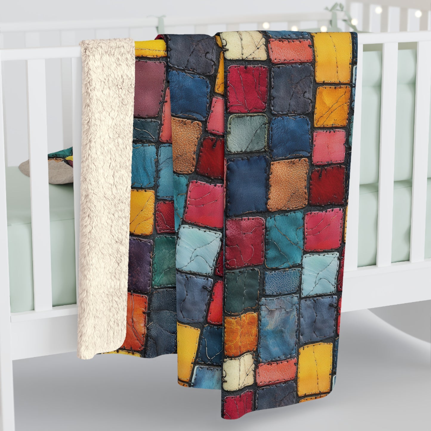 Patch Pop Sherpa Fleece Blanket