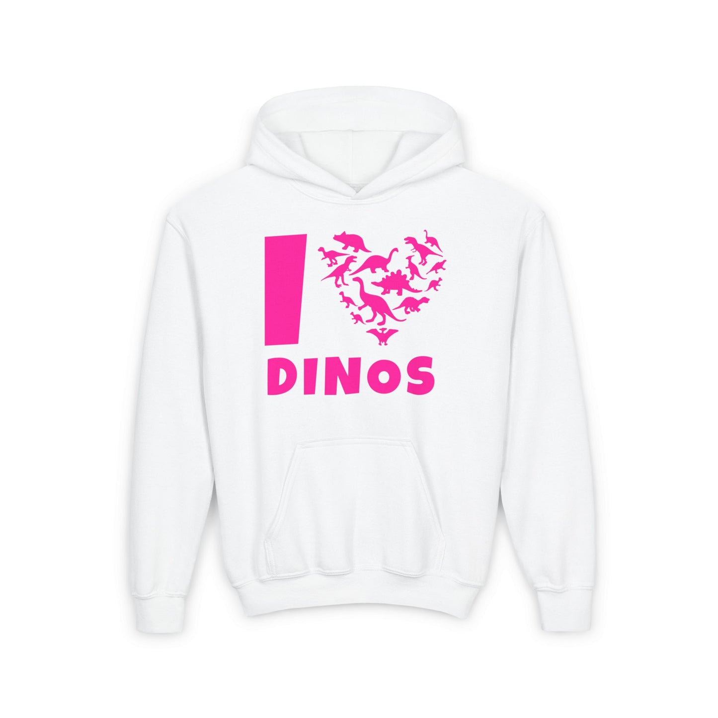 I Love Dinos (Dino Heart) Youth Heavy Blend Hoodie