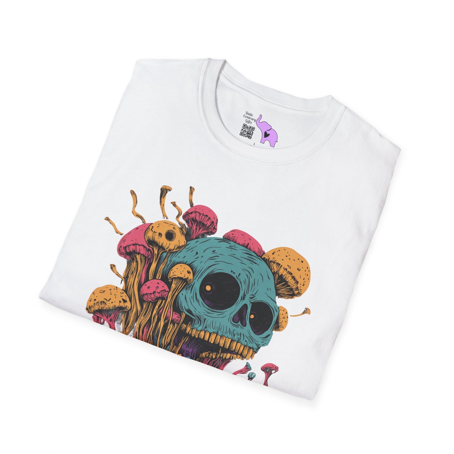 Creepy Mushroom Skull Adult T-shirt