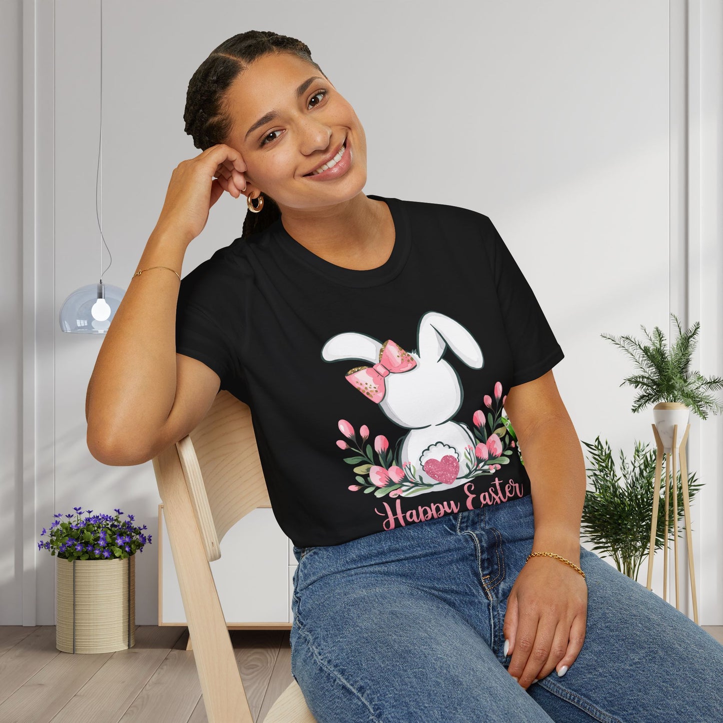 Happy Easter (Bunny Tail) Adult T-shirt