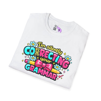 I'm Silently Correcting Your Grammar (Colorful) Adult T-shirt