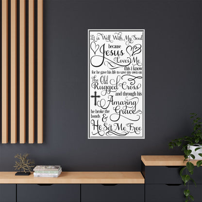 Hymnal Poem Framed Canvas Bathroom Art