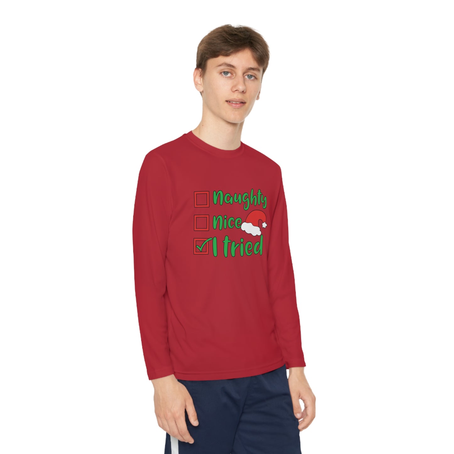 Naughty Nice I Tried Youth Long Sleeve Tee