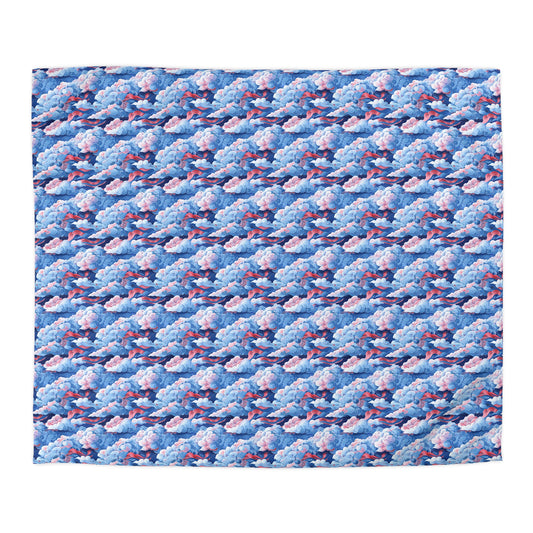 Azure Kumo Flow Microfiber Duvet Cover