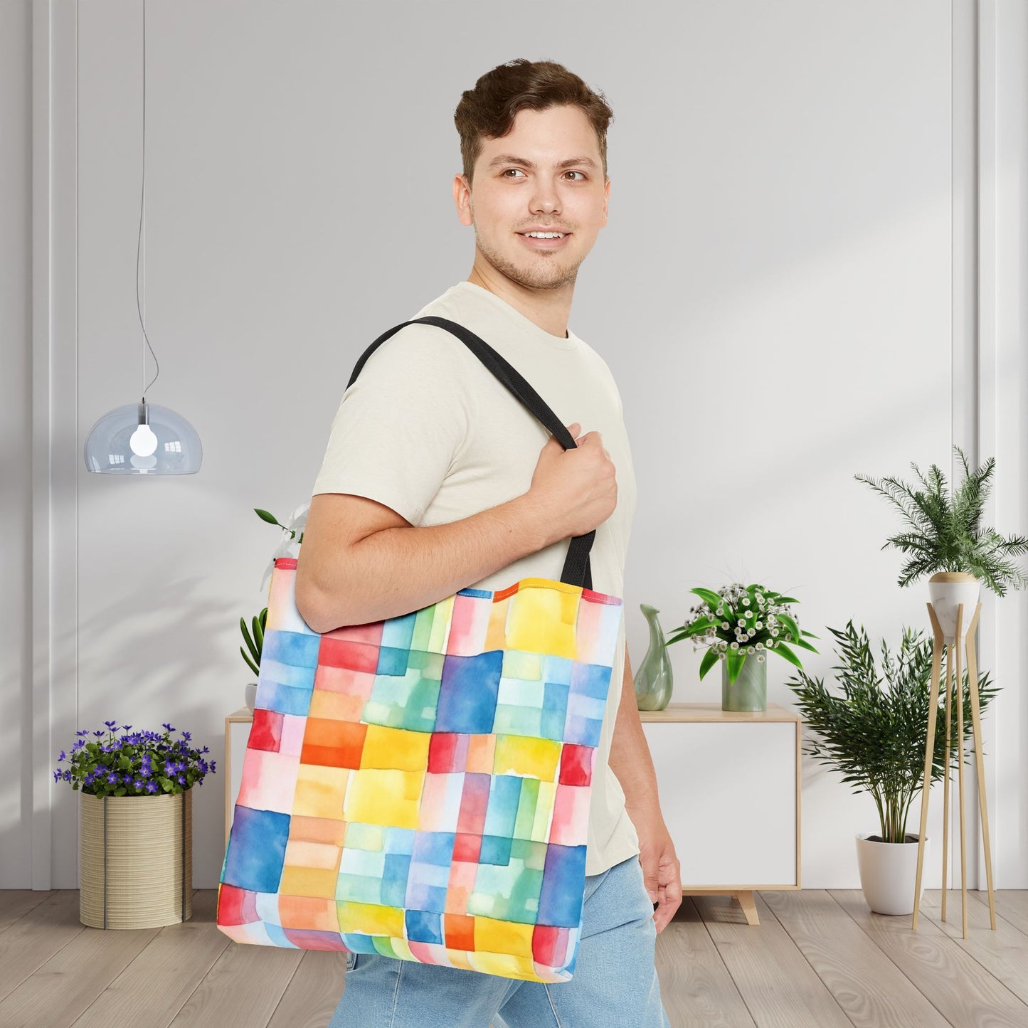 Mosaic Meadows Canvas Tote Bag