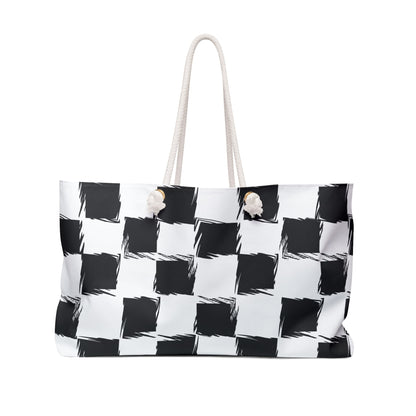 Distorted Check Weekender Bag