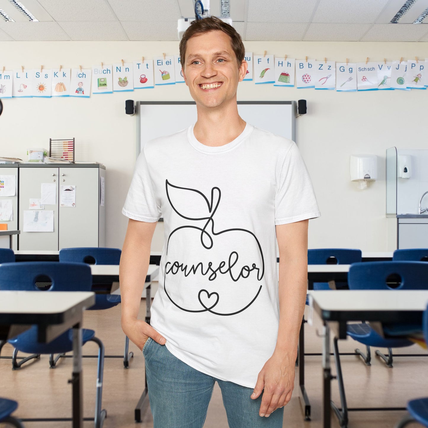 Counselor (w/Apple) Adult T-shirt