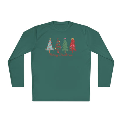 Merry Christmas Trees Adult Long Sleeve Tee