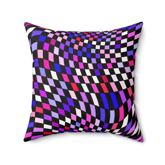 Warped Purple Checkered Duvet Bedding Set